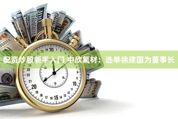 配资炒股新手入门 中欣氟材：选举徐建国为董事长