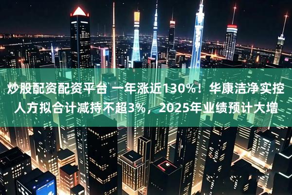 炒股配资配资平台 一年涨近130%！华康洁净实控人方拟合计减持不超3%，2025年业绩预计大增